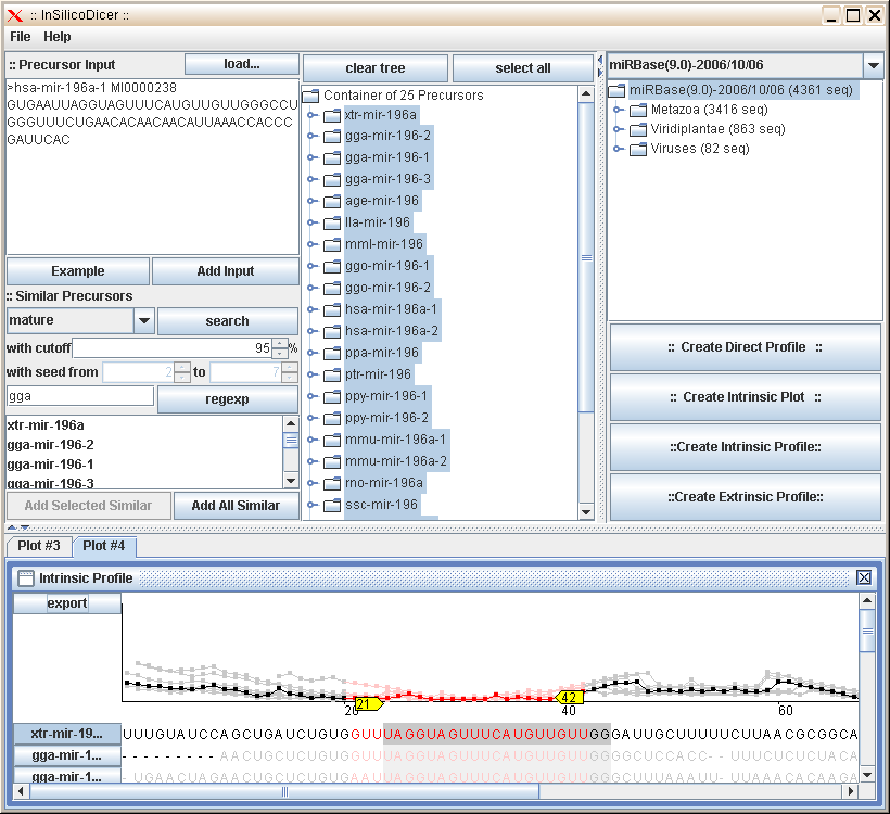 InsilicoDicer screenshot